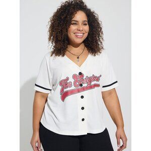 Torrid NWT Disney Mickey Mouse Baseball Jersey Top size 5X